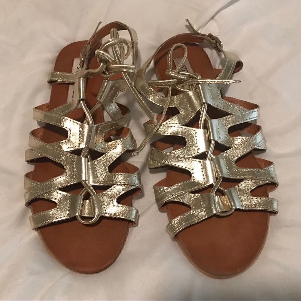 Gold Steve Madden gladiator sandals